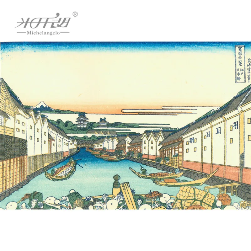 Микеланджело деревянные головоломки японский Ukiyoe 36 просмотров Гора Fuji Nihonbashi мост Hokusai живопись Декор развивающие игрушки