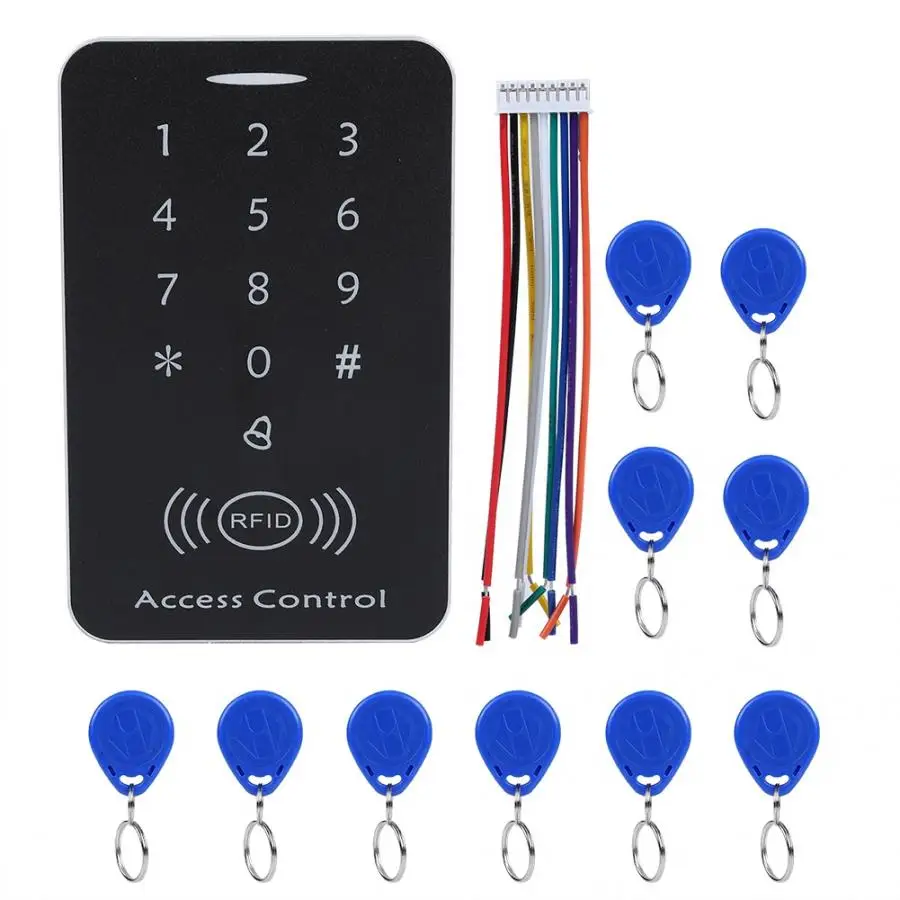 DC 12V система контроля допуска к двери RFID Card Reader пароль с 10 ключи доступа и учета