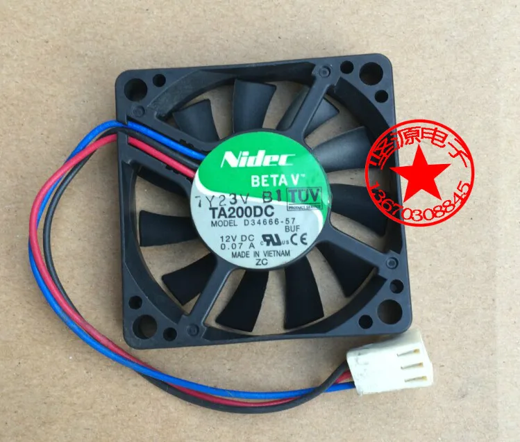 Оригинальный Nidec ta200dc d34666-57 buf 50 мм 5 см DC12V 0.07a 5010 вентиляторы охлаждения Cooler