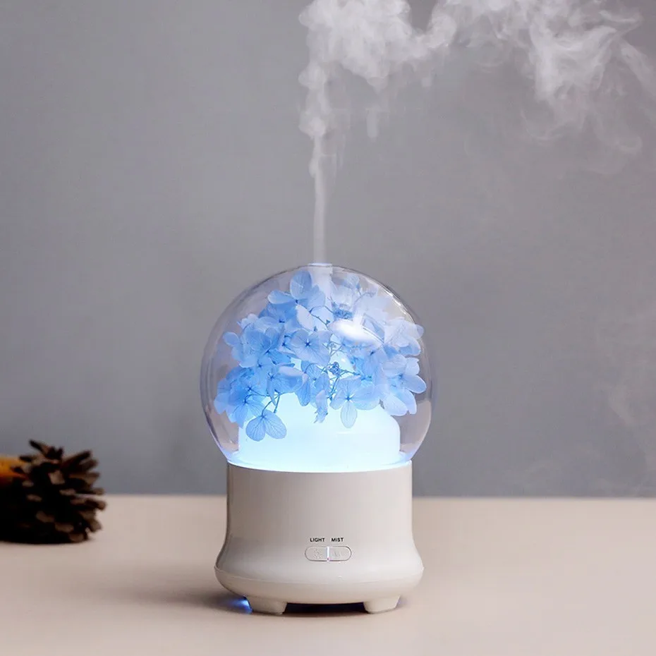

Gift Received Fresh Flower Aether Oil Flavour Diffuse Ultrasonic Humidifier With Night Light Beautiful Souvenir