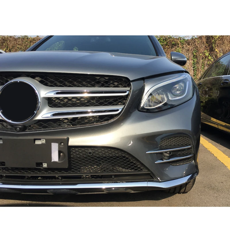 

4Pcs Set Car Chrome Front Fog Light Cover Strap Trim For Benz GLC X253 200D 300