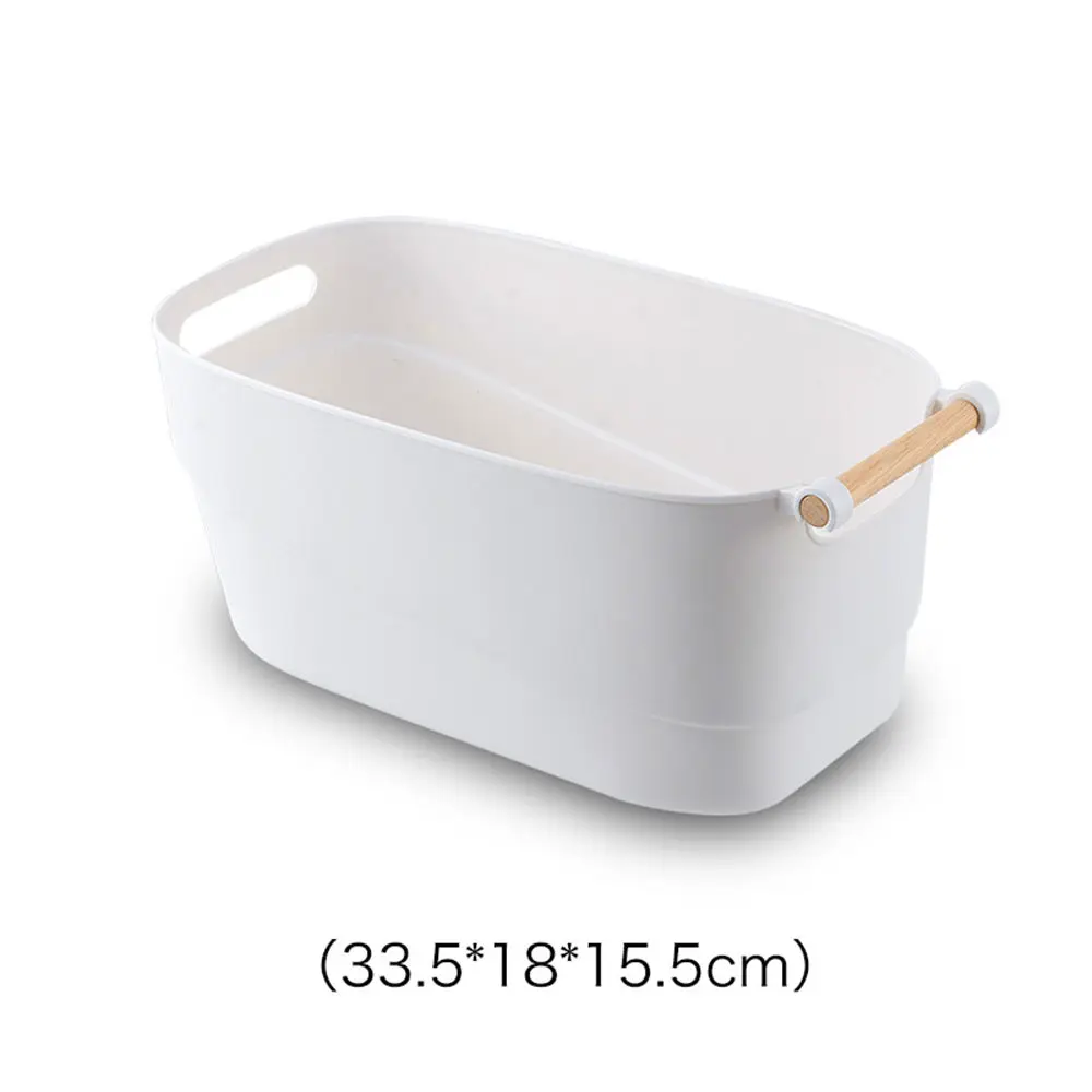 

Plastic Picnic Basket Stand Laundry Basket Toy Storage Box Washing Dirty Clothes Big Basket Organizer Bin Handle