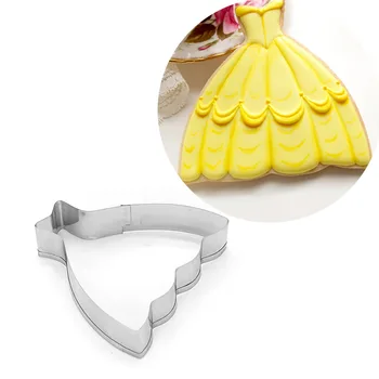 

Wedding Party Dress Cookie Cutter Stainless Steel Biscuit Mold 3D Pastry Mousse Biscuit Fondant Cake Cutter Baking Cookie Mold