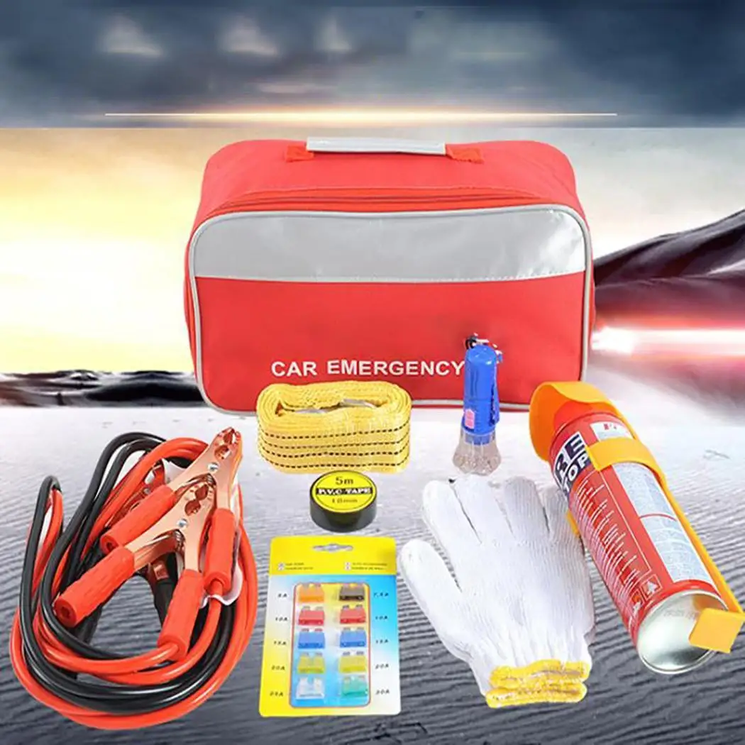 

Sailnovo Car Emergency Kits Auto Car Fuse Fire Extinguisher Flashlight and First Aid Set Emergency Car Kit Car Accessories