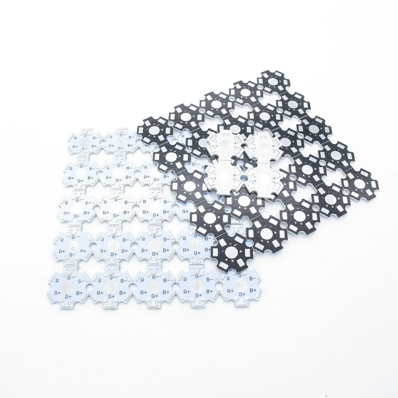 

25 Pcs Conjoined LED star PCB Board for 1W 3W 5W High Power LEDs Heatsink base 20mm White Black Aluminum Plate for LED Lamp DIY