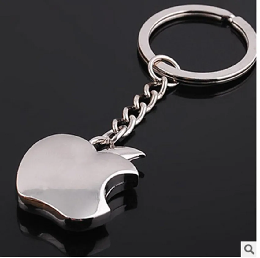 

Fashion Car Decoration 3D Mini Apple Metal de pieza de Car keychain key ring key chain For BMW Audi Benz Porsche Car styling