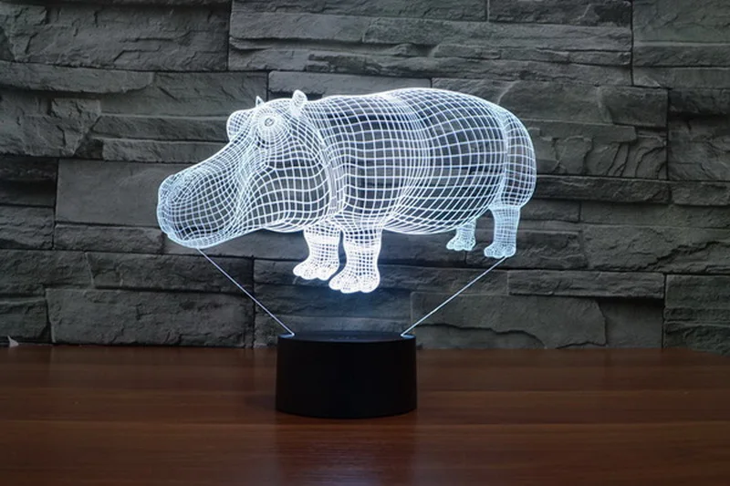 

Atmosphere gift table lamp The new Rhino 3D lights colorful touch LED visual light touch led lamp