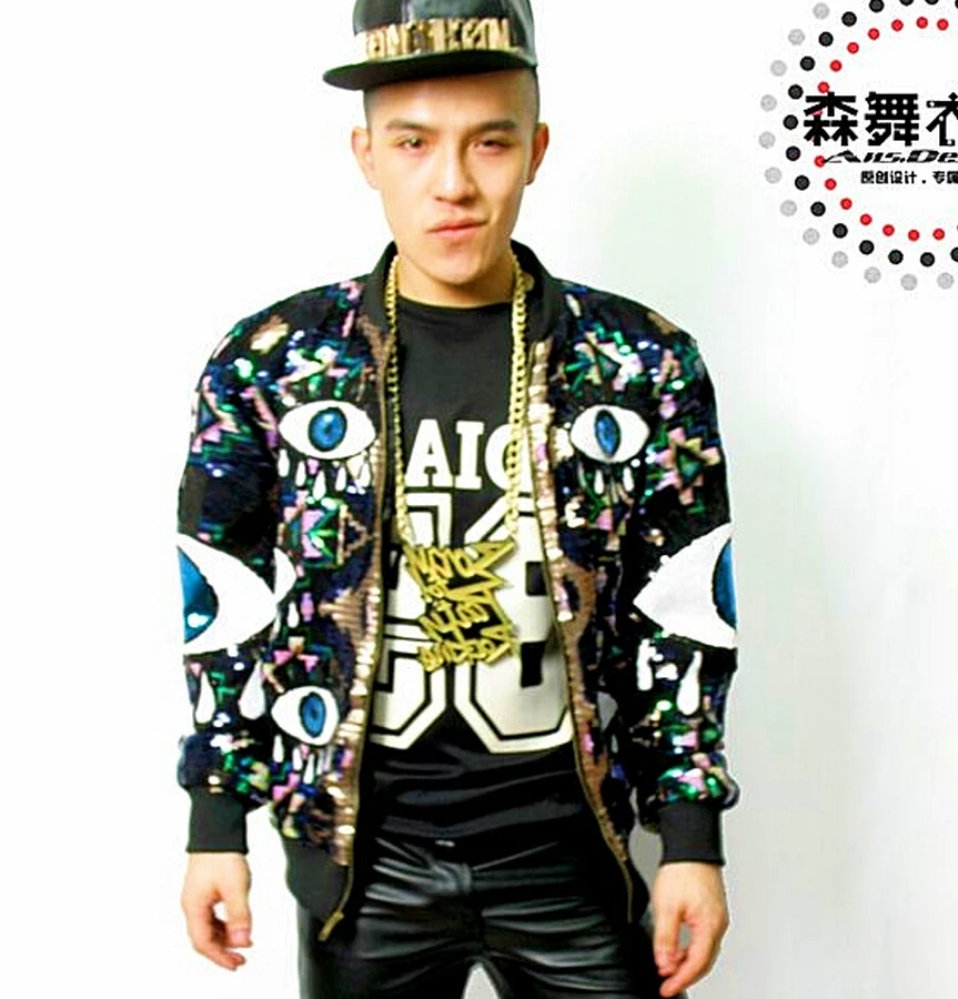S 5XL 2020 Мужская Новая тонкая DJ DS man singer GD eyes Свободная куртка индивидуальная