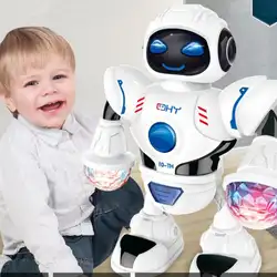 2019 новый светодиодный свет музыки Танцы гуманоид игрушечный Электрический робот детей домашнее животное игрушка электроники Jouets Electronique