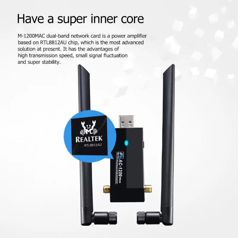 _ USB 3 0 Wi-Fi адаптер 1200 Мбит/с два диапазона 2 4 ГГц/5 8 ГГц беспроводная сетевая карта