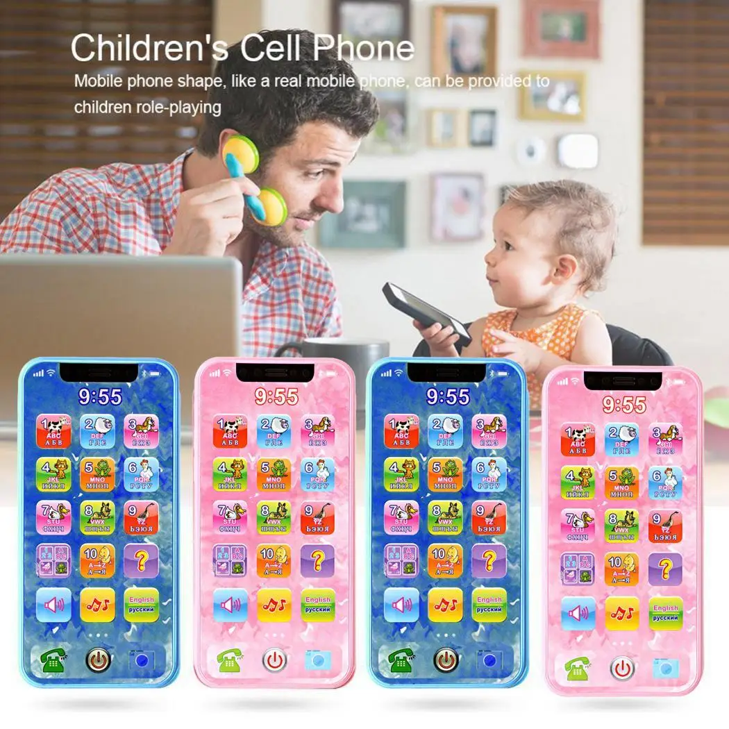 New Kids Children Game Multi Language Mobile Phone Over 3 Years Old Toys Pink, Blue Early Education