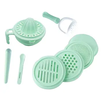 

9pcs/set Baby Supplement Feeding Set Grinding Food Dishes Manual Fruit Puree Grinder Food-grade Safety Bowl