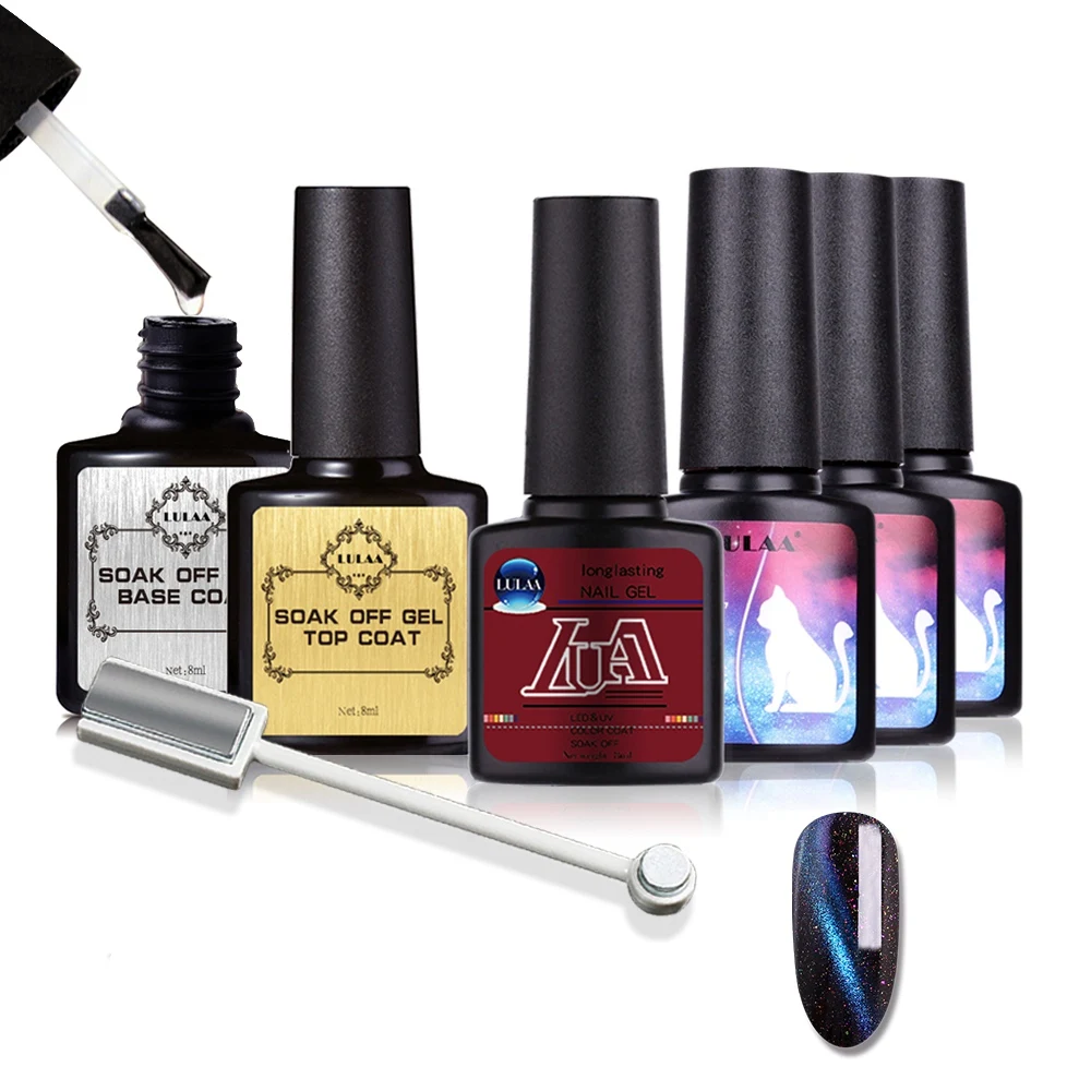 

Lulaa Cat Eye Nail Polish 7 Piece Set Beginner Set Long Lasting Translucent Nail Art Gel