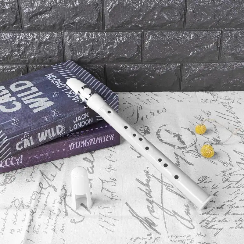 

White Mini Portable Pocket Bb Saxophone ABS Sax Woodwind Instrument with Carrying Bag Silver Metal Clip Music Teach Dropshipping