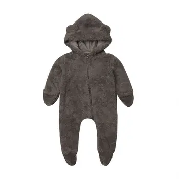 

Newborn Baby Girls Boys Fuzzy Hooded Romper Jumpsuit Winter Baby Clothing Long Sleeve Outfits Clothes Rompers Fashion