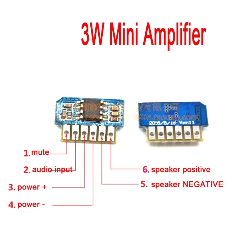 

DC 3V 3.7V 5V MINI Class AB Mono 3W Mini Amplifier Board Audio Amp Module One channel