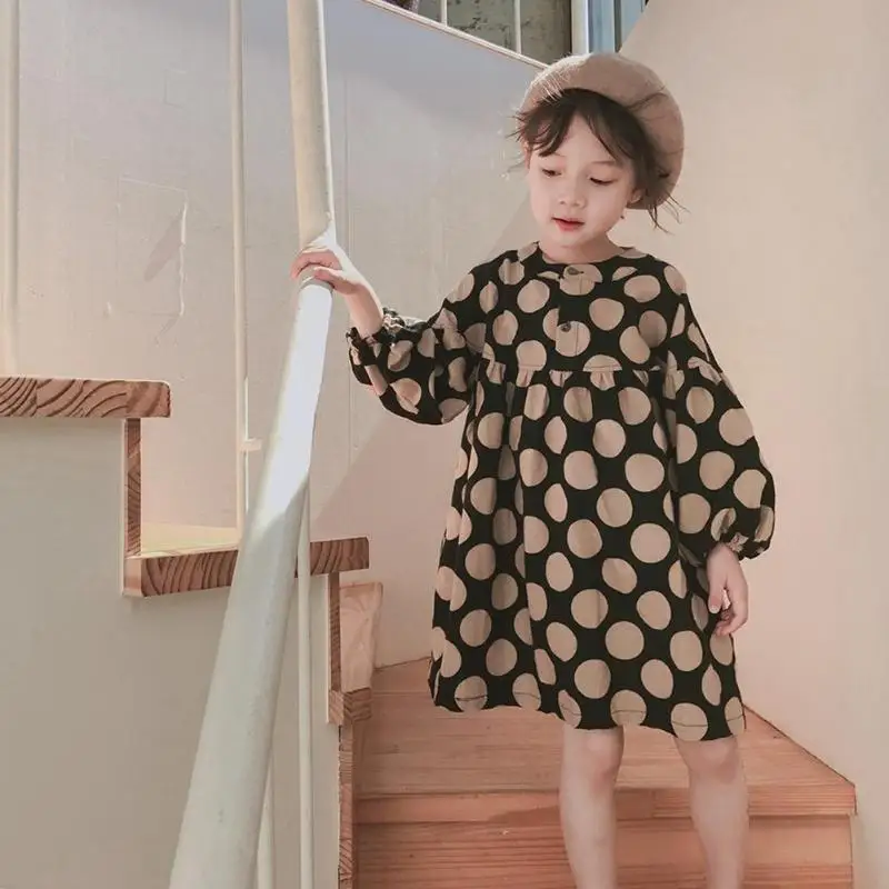 Cute Baby Dress Girl Spring Summer Dresses Kids Clothes Girls Long Sleeve Dot Princess Dresses for Children Clothing Costume
