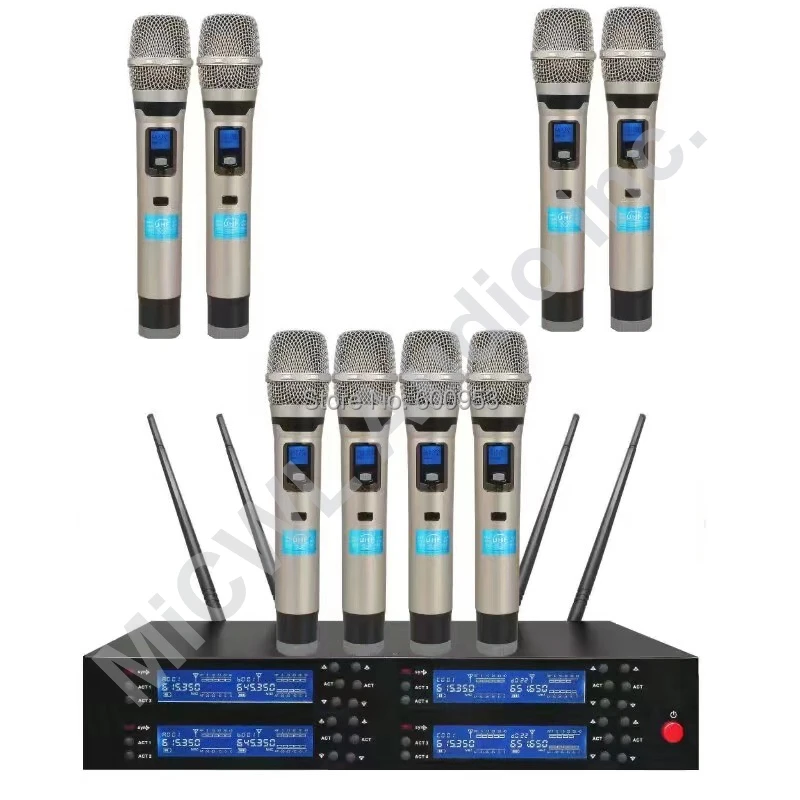 الكلاسيكية SKM9000 8 يده 8 التلبيب 8 سطح المكتب المرحلة مؤتمر كاريوكي ميكروفون لاسلكي نظام UHF قابل للتعديل محدودة طبعة