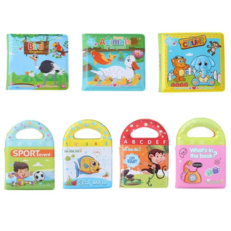 

BB Sound Bath Book Baby Educational Toy Kids Intelligence Develop EVA Floating Cognize Book Tearing Resistance Books Dropship
