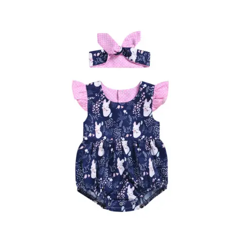 

Newborn Baby Girl Summer Fox Bodysuit Sunsuit Summer Clothes Set Toddler Girls Baby Floral Bodysuits Outfit Playsuit Jumpsuit