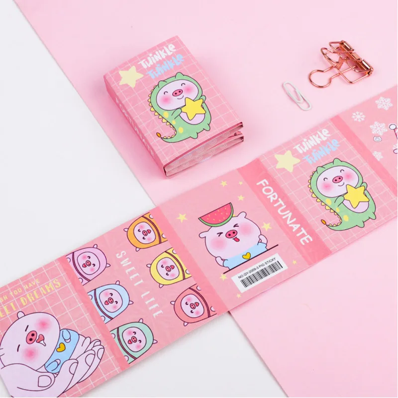 

1 PC Kawaii Cartoon Funny Pig 6 Folding Memo Pad Sticky Notes Notepad Bookmark Gift