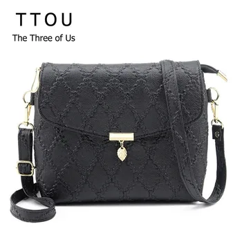 

TTOU Women Pu Leather Shoulder Bag Mini Crossbody Bag Femme Casual Messenger Bag Leaf Vintage Flap Bag