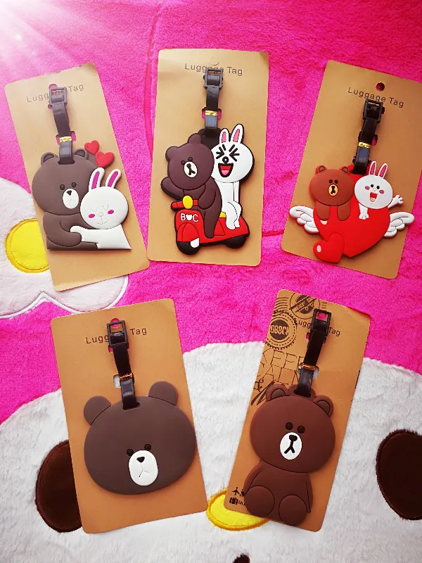 

IVYYE Brown Cony Love Anime Travel Accessories Luggage Tag Suitcase ID Address Portable Tags Holder Baggage Labels New