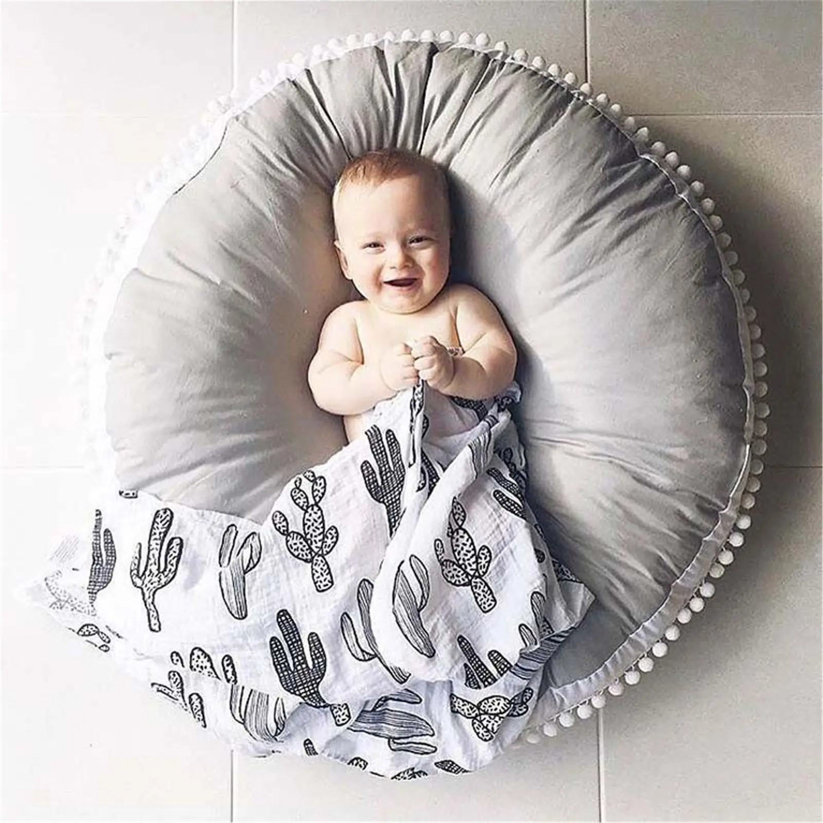

Nordic 2019 Baby bean bag chair Cotton Round Mats Crawling Pad Play Game Mat Home Children Kids Room Decor 90*90cm