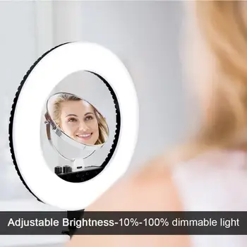 

EU/ US/UK Plug Dimmable LED Selfie Ring Light Photography Video Live Lighting 3200K-5600K Warm/Cold Light Makeup Tools kits