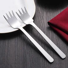 2 шт., вилка для салата, утолщенная, нержавеющая сталь, прочная, для фруктов, овощей, для кухни, столовые приборы для ресторана, вечерние, для дома, буфет