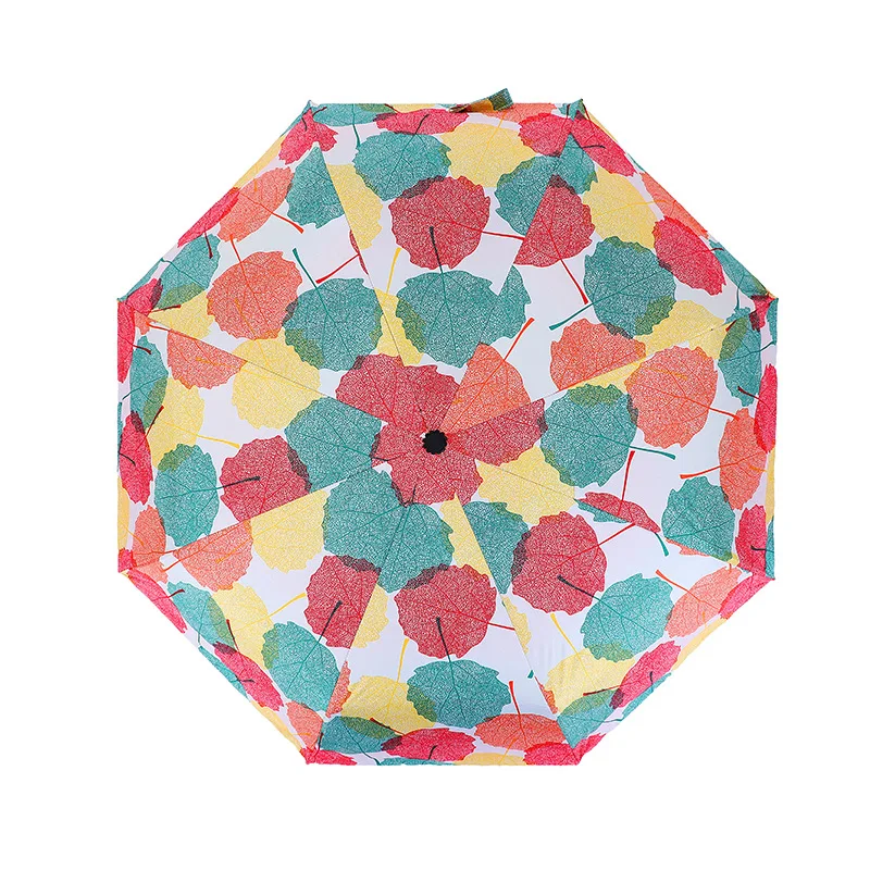 

Pongee Automatic Waterproof Candy Color Umbrella Three Folding Umbrella Parasol Windproof Parapluie Women Fashion
