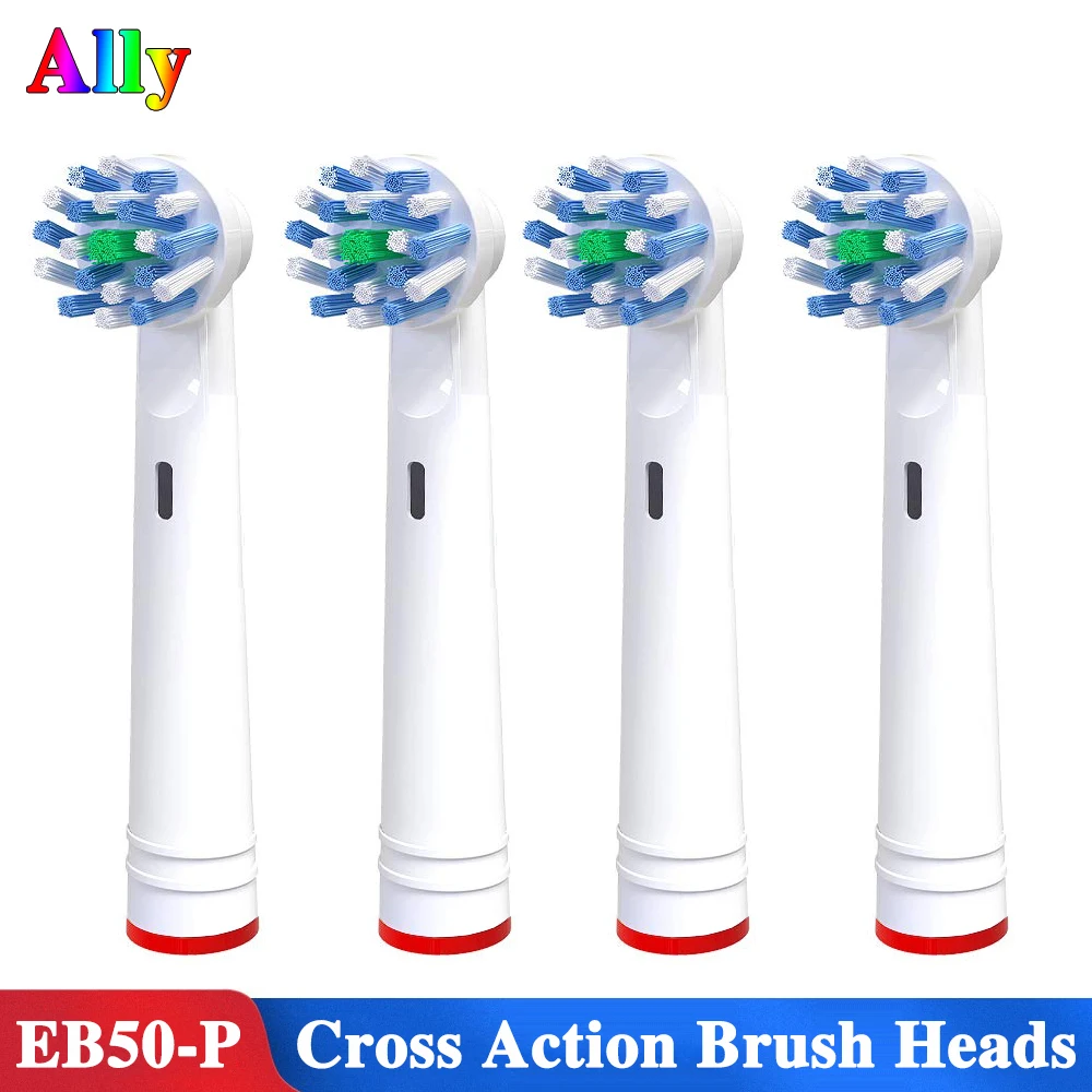 

4pcs Cross Action toothbrush heads Replacement For Braun Oral B Triumph Vitality P4500 D32 D36 P8000 Electric toothbrush