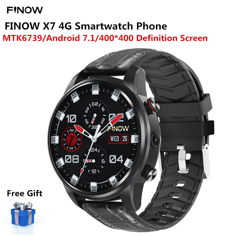 

2019 Finow X7 4G Smartwatch Phone MTK6739 Android 7.1 High Definition Screen For Men 1.39 Inch AMOLED 2MP Pixel Smart watches