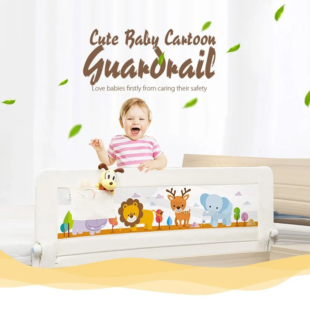 Baby Bed Rail Safe Guardrail With Pocket Playpen Kids Child Safety