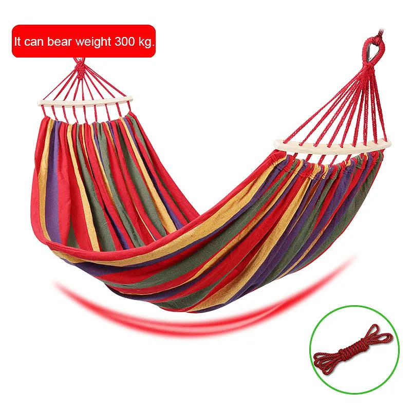 Single Swing Portable Outdoor Camping Travel Chair Rainbow Striped Wooden Stick Hammock Single Swing Portable Outdoor Camping Travel Chair Rainbow Striped Wooden Stick Hammock