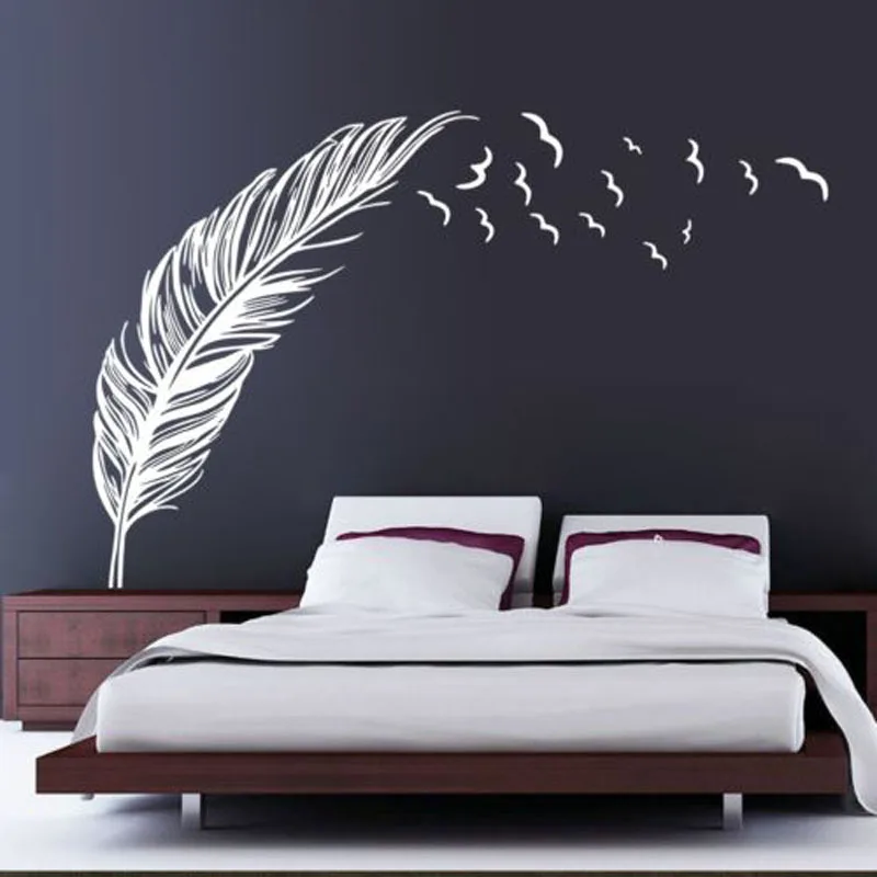 

AU Birds Flying Feather Mural Removable Wall Sticker Vinyl Art Room Decals Decor