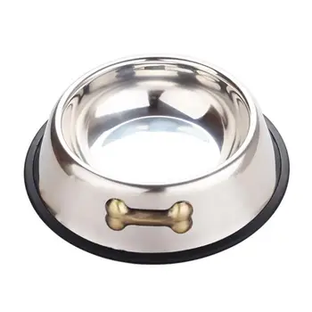 

New arrival Multifunctional Stainless Steel Pet Bowl Anti-Slip Bone Shaped Dog Food Bowl Dog Feeder Waterer