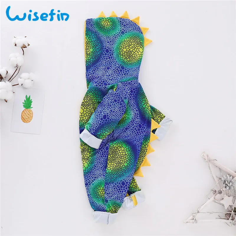 

Wisefin Baby Rompers Dinosaur Autumn Winter Newborn Boy Long Sleeve Hooded Romper Multicolor Infant Jumpsuit For Baby Boy Hoodie