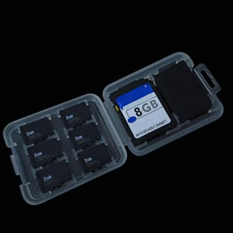 Двухслойный жесткий футляр для хранения Micro HC TF MS 8 слотов карт памяти Защитный