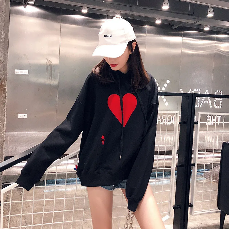 Harajuku худи с надписью Для женщин 2018 Осень корейский стиль кофты Femme длинные Фонари