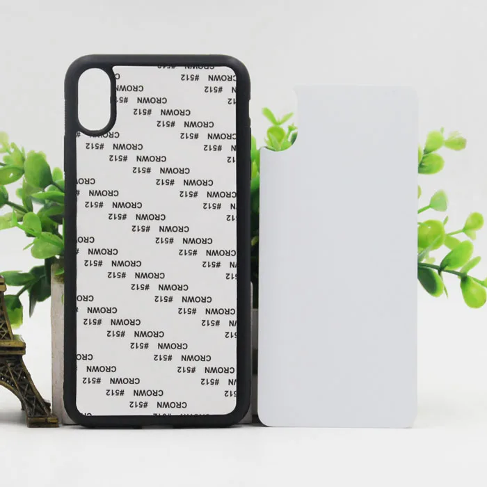 2D Резиновый ТПУ DIY сублимационный чехол для Iphone X XR XS MAX 5s se 6s 7 8 PLUS с алюминиевым