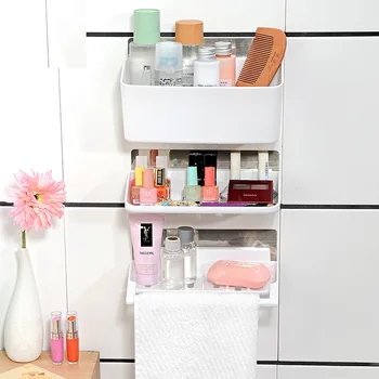 

NEW bathroom storage Plastic Bathroom Kitchen 3 layer Storage Rack Organizer Shower Shelf bathroom storage suction shelf