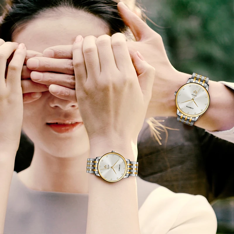 Швейцарские роскошные брендовые наручные часы LOBINNI 7 мм, ультра-тонкие кварцевые часы для мужчин, модные стильные водонепроницаемые часы L3010M