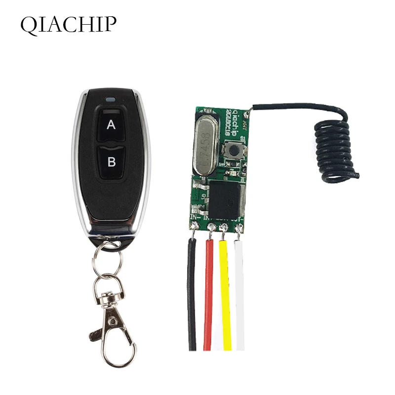 

QIACHIP 433MHz Wireless Remote Control Switch RF Relay Receiver Module DC 12V + 433 MHz RF Transmitter For LED Light Controller