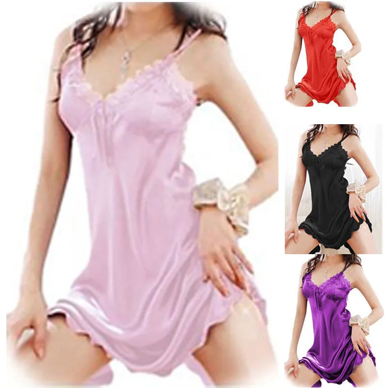 

Wholesale Sexy Ladies Lingerie Sleepwear Lace Floral Women Babydoll G-String Robe Underwear Night Dress Lingerie Sexy Hot Erotic