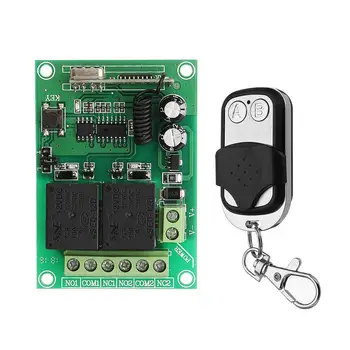 

CLAITE 433MHz DC 12V 2CH 2 Channel Wireless Remote Control Switch + 2 Button Transmitter Learning Code Key Receive module