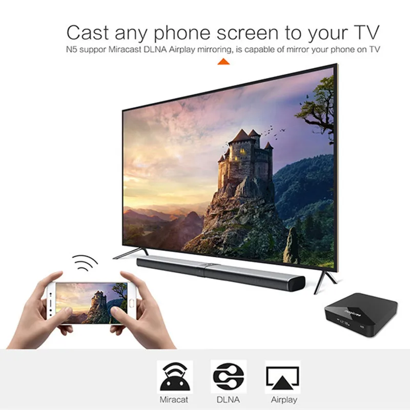 MAGICSEE N5 Smart tv Box Android 7.1.2 Amlogic S905X Mali 450 2 Гб 16 Гб телеприставка 2,4G Wifi 4K H.265 Bluetooth 4,1 медиаплеер