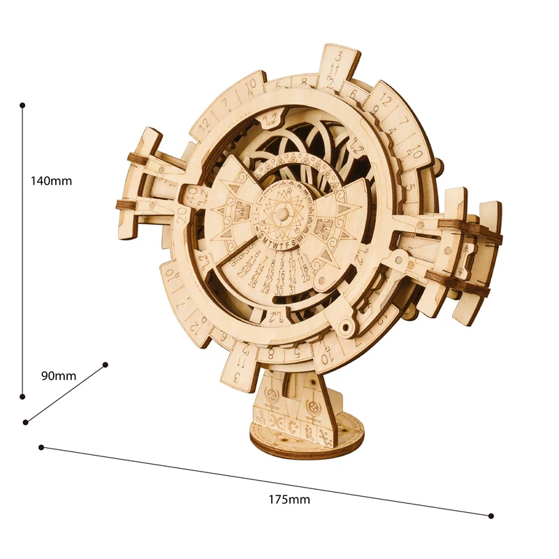 

Robotime Creative Diy 3D Perpetual Calendar Cutting Wooden Puzzle Game Assembly Toy Gift For Children Teens Adult LK201