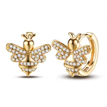 Новые модные маленькие кольца-серьги для женщин золотого цвета серьга «пчела» для праздничный свадебный подарок ювелирные изделия для ушей ZK40