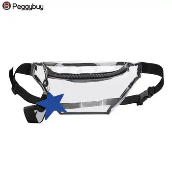 

2019 New Women Simple Transparent Waist Bags Fashion Clear PVC Transparent Fanny Pack Women Waist Bags